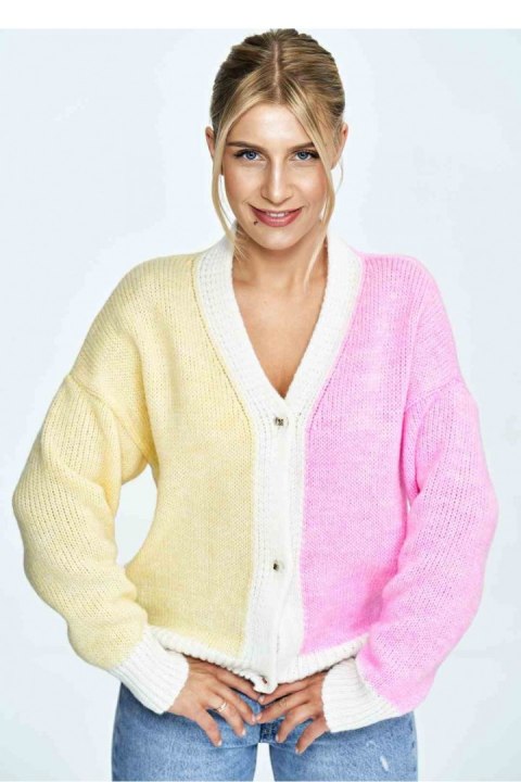 Sweter Damski Model M895 Pink/Yellow