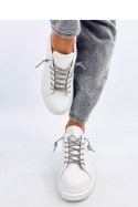 Sneakersy z kryształkowymi sznurówkami SERIES WHITE/SILVER - Inello Inello