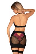 Komplet Model Rosenty Top Spódnica Black/Pink - Obsessive Obsessive