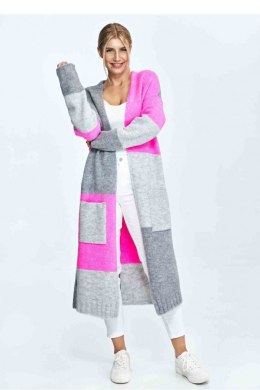 Sweter Kardigan Model M896 Grey/Pink - Figl Figl