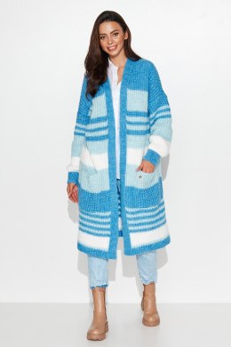Sweter Kardigan Model NU_S90 Ecru/Blue - Numinou Numinou